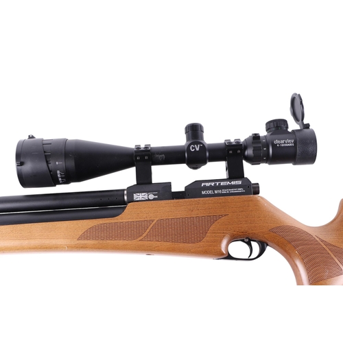 57 - An Artemis model M16 .22 air rifle with Milbro clear view telescopic sight, 106cms long.Condition Re... 