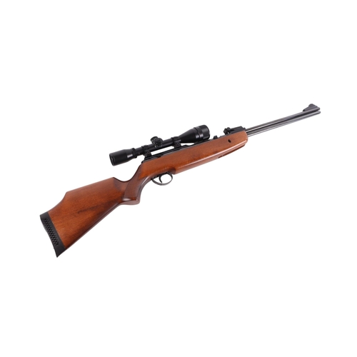 59 - A BSA RB .22 air rifle with Bisley telescopic sight, in a soft slip case.