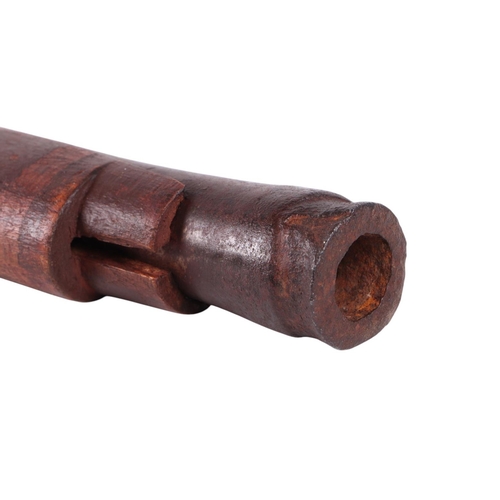 27 - A large and impressive 19th century Indian Matchlock musket with 1 inch bore, 145cms long overall.