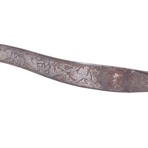 103 - An early 20th century all steel Indo-Persian take down bow with silver Koftgari inlay and chased eng... 