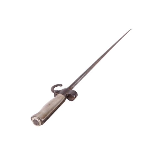 108 - A French Lebel 1886 model bayonet with cruciform blade, 64cms long.