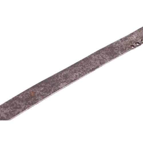 82 - An early 20th century Borneo Kayan Mandau sword with wooden and woven rattan handle, with rattan bou... 