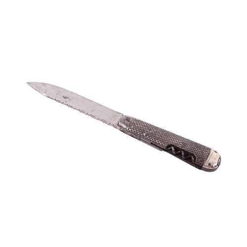 94 - A 19th century English Thornhill Wingfield gentleman's fixed blade bowie knife with folding and hidd... 