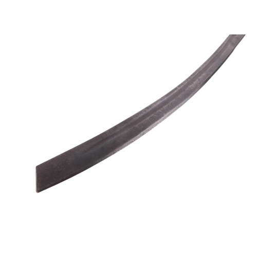 96 - An early 20th century Assam / Burma Dha / Dao type sword with lacquered wooden handle and steel blad... 