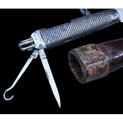 94 - A 19th century English Thornhill Wingfield gentleman's fixed blade bowie knife with folding and hidd... 