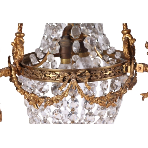 A late 19th century French Empire style glass and gilt metal bag ...