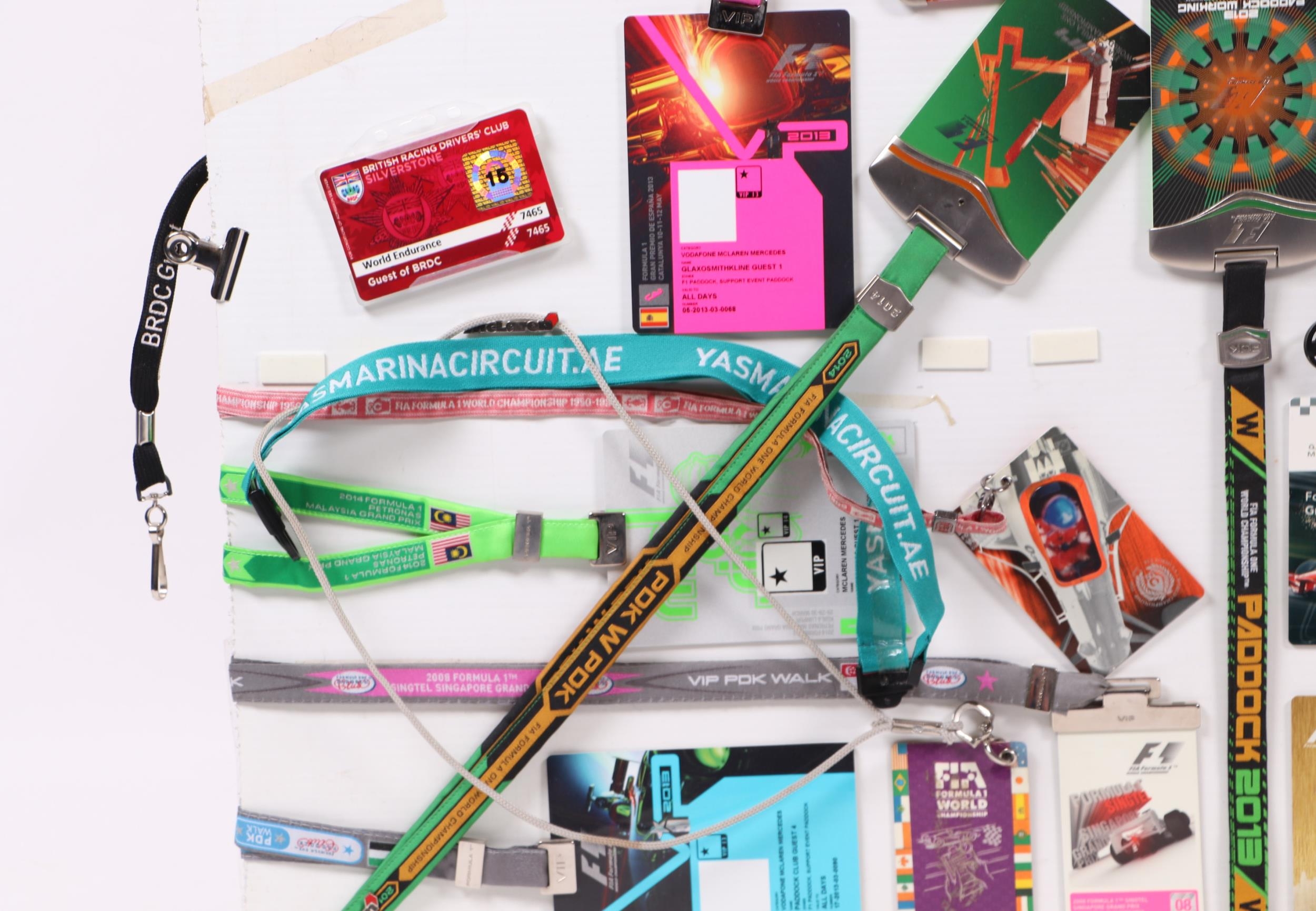 A collection of official F1 paddock passes used by Peter Stayner ...