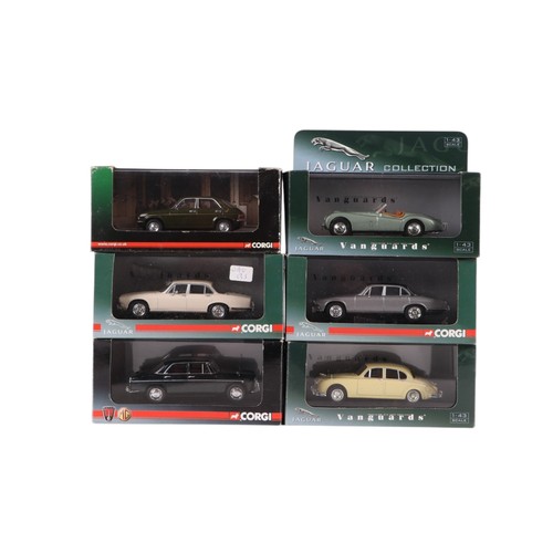 121 - Assorted Vanguard Corgi and Cararama die cast vehicles, including Mercedes Benz 300 SL Golding, Jagu... 