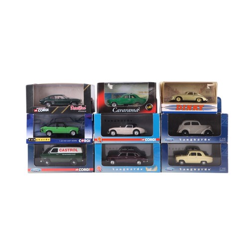 123 - A collection of Vanguard Limited Edition cars and other Corgi commercials and cars, including Vauxha... 
