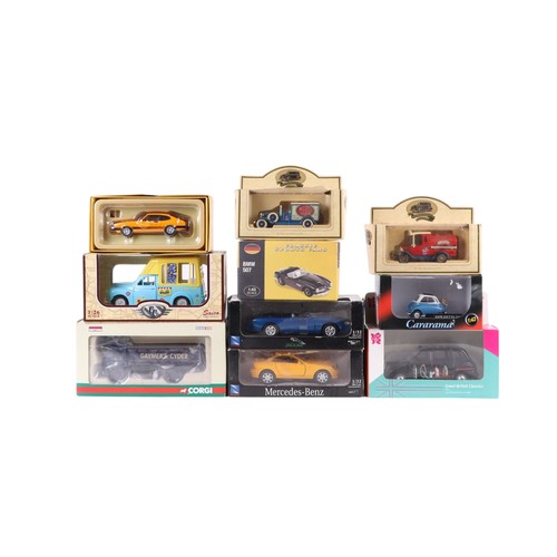 124 - Assorted diecast model cars, including Only Fools and Horse Ford Capri and Reliant Regal super van s... 