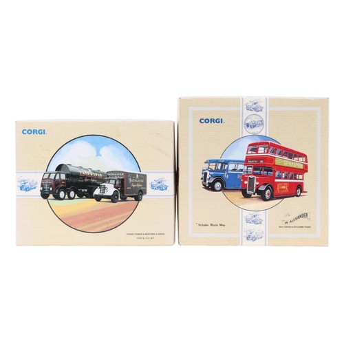 129 - Four Corgi Classic commercial boxed sets, comprising Ford tanker and Bedford 0series (Tate & Lyl... 