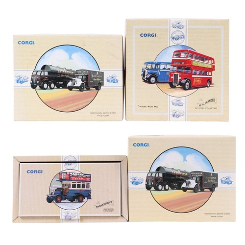 129 - Four Corgi Classic commercial boxed sets, comprising Ford tanker and Bedford 0series (Tate & Lyl... 