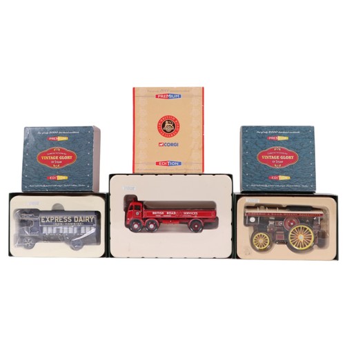 132 - A Corgi premium edition Vintage Glory of Steam Fowler B6 Super lion showman's engine, CC20102, anoth... 