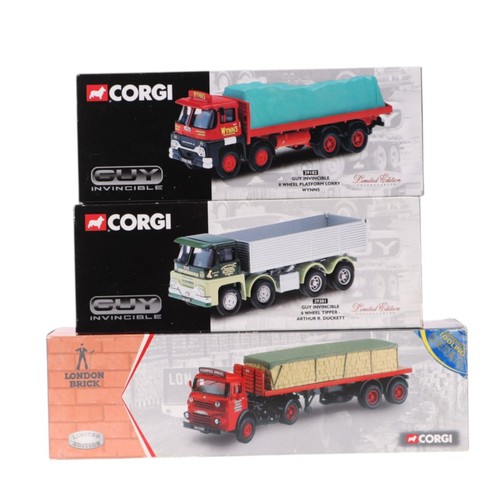 133 - Six Corgi diecast commercial vehicles, comprising Guy invincible 29102, Guy invincible 29301, Thames... 