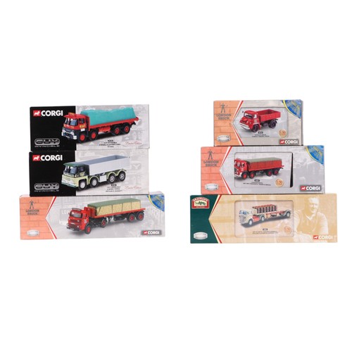 133 - Six Corgi diecast commercial vehicles, comprising Guy invincible 29102, Guy invincible 29301, Thames... 