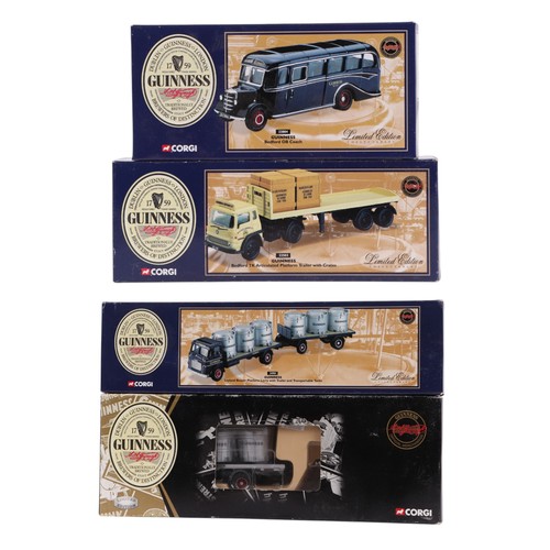 135 - Corgi Guinness themed diecast commercial vehicles, comprising limited edition Bedford TK articulated... 