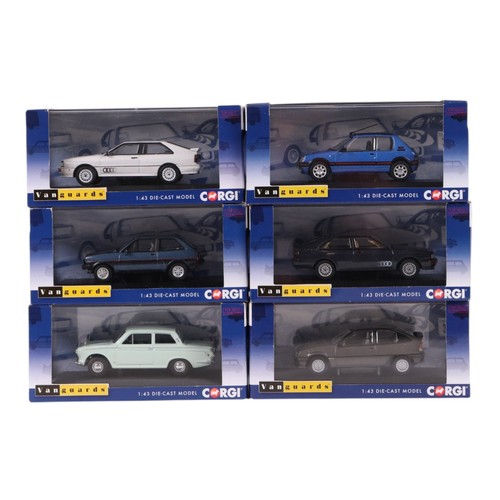 136 - A collection of Vanguards Corgi 1:43 scale diecast model cars, including Ford Capri MK3 2.8 Injectio... 