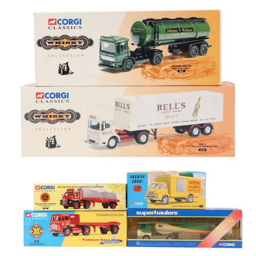 138 - A collection of Corgi Classic commercial vehicles, including Bells AEC Ergomatic with box trailer, 2... 