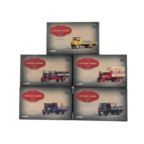 156 - Five Corgi vintage Glory of Steam models, comprising Sentinel Steam wagon, Foden drop side wagon, wi... 