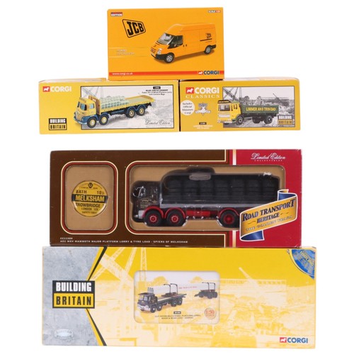 126 - Five Corgi Commercial diecast vehicles, including Guy invincible eight wheel platform lorry, 29104, ... 