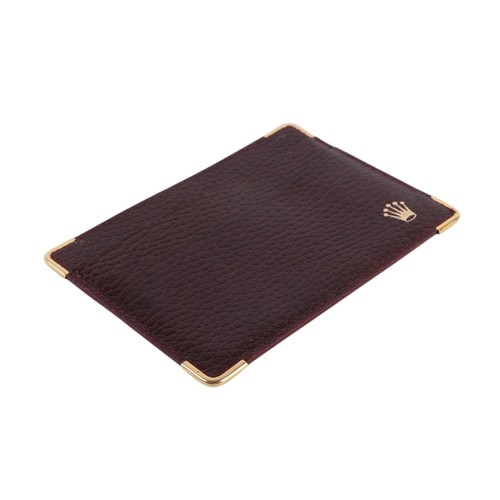 495 - A brown leather Rolex card wallet.