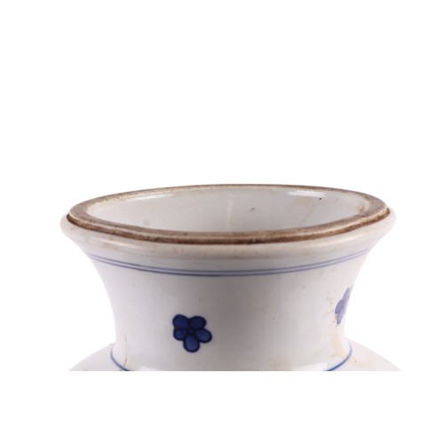 743 - A Chinese blue and white baluster vase, decorated figures in a landscape, 36cm high.