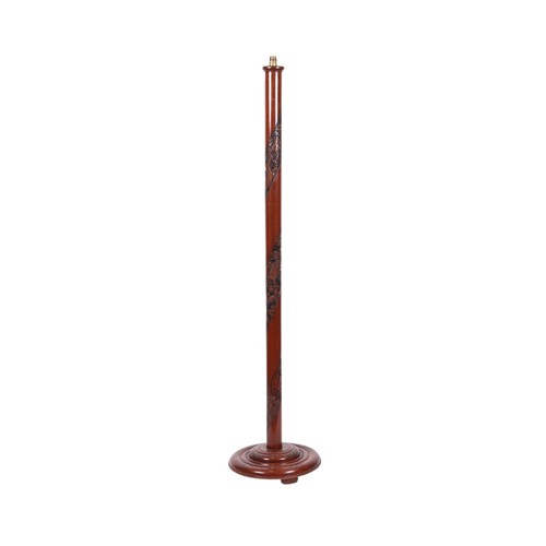 758 - A Chinese carved wooden standard lamp, 155cms high.