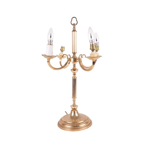 761 - A brass four branch table lamp, 63cm high.