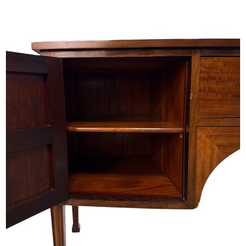 849 - A George III style mahogany bowfronted sideboard with central frieze drawer flanked by cupboards, 16... 