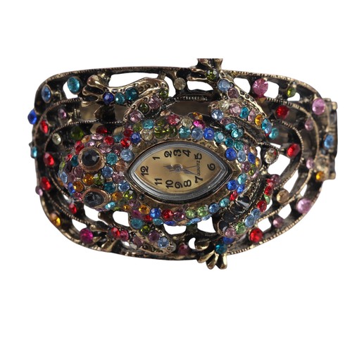 Three ladies bangle watches; together with a pendant watch (4).