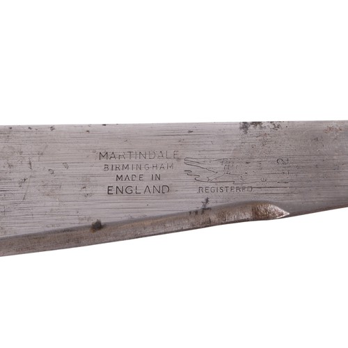 138 - A 1982 Martindale No.2 British Army machete in its scabbard. Blade length 33cms (13ins).