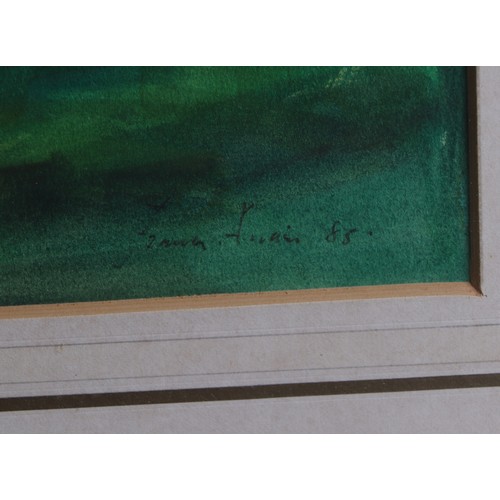 205 - Frank Archer RE RWS (1912-1995) - Sussex Weald, Autumn - signed & dated '85 lower right, gouache... 