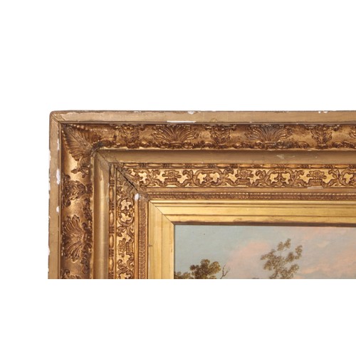 283 - English school - Hunting Scene with Two Figures and Dogs - oil on canvas, in an ornate gilt frame, 8... 