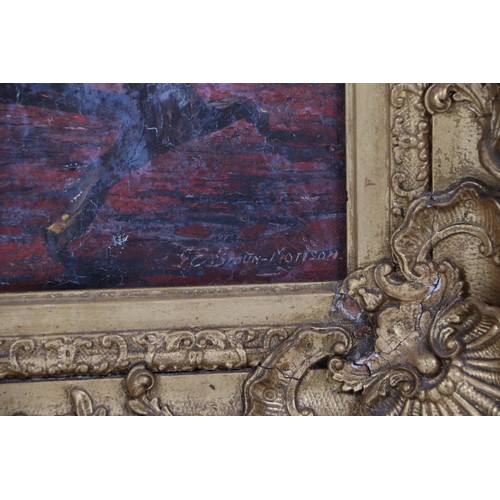 284 - G E Brown-Morison - Portrait of a Gentleman Seated in His Study - signed lower right, oil on canvas,... 