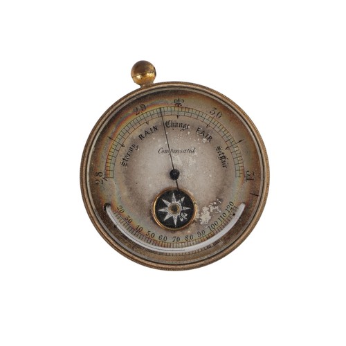 391 - A 19th century cased pocket compensated barometer, thermometer and compass.
