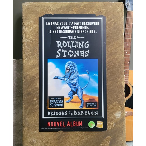 48 - The Rolling Stones 'Bridges to Babylon' French Record Store Double Sided Plastic Promotional Sign