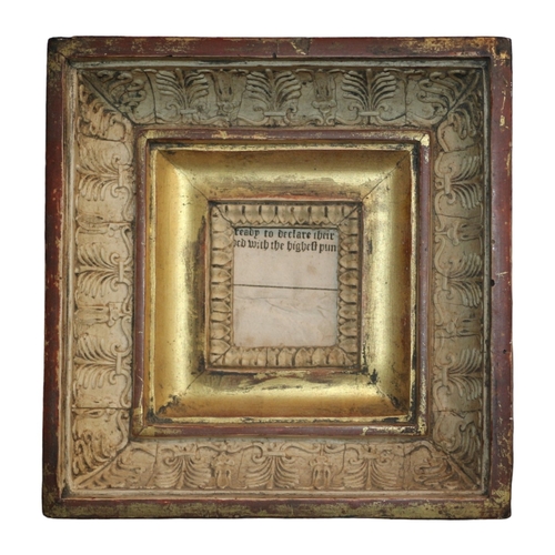 10 - 17th Century Plaster Mould and Gilded Frame - 18 x 18cm