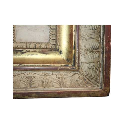 10 - 17th Century Plaster Mould and Gilded Frame - 18 x 18cm