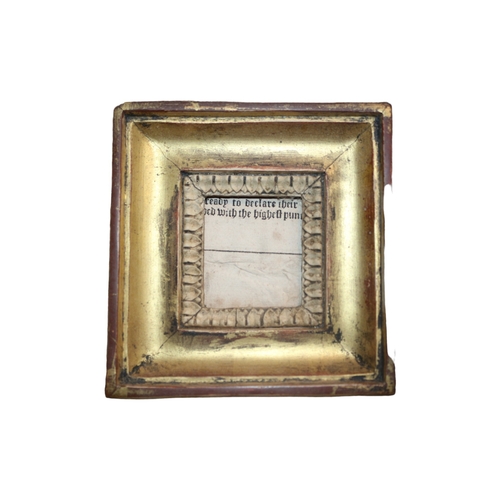 10 - 17th Century Plaster Mould and Gilded Frame - 18 x 18cm