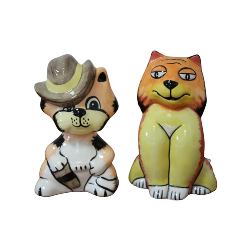 103 - Lorna Bailey Cat Figures 'The Duke' & 'Lemmy'