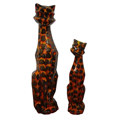 14 - Anita Harris Limited Edition - 2 x Large Ceramic Cats (Catalogued as Hot Coals) - Nicely Signed on B... 