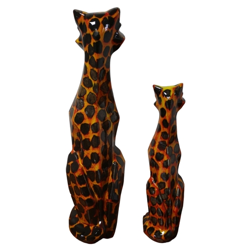 14 - Anita Harris Limited Edition - 2 x Large Ceramic Cats (Catalogued as Hot Coals) - Nicely Signed on B... 