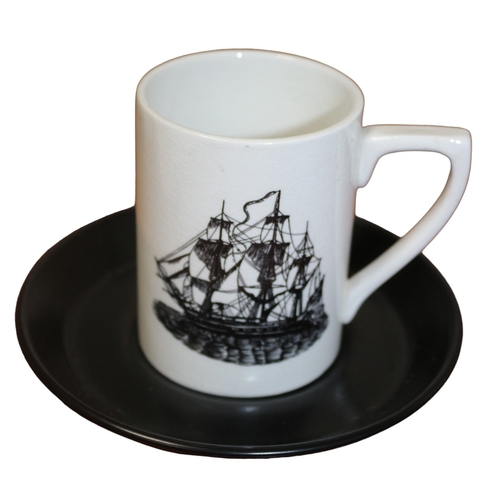 171 - Portmeirion Pottery 'Sailing Ships' Coffee Set of 4, 1st Quality