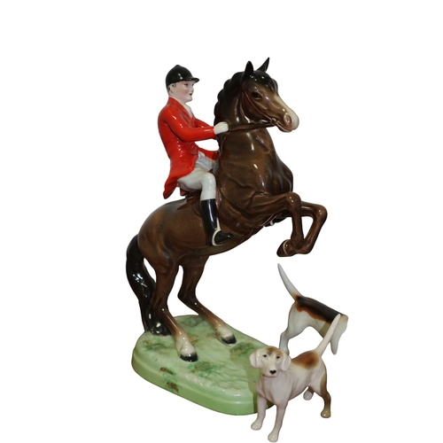 177 - Beswick Fox Hunting Set of 13, 2 Huntsman on Rearing Horses, Model 868, 1 Huntsman on Standing Horse... 