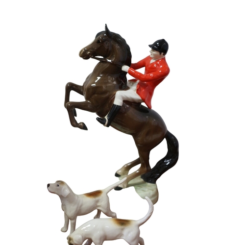 177 - Beswick Fox Hunting Set of 13, 2 Huntsman on Rearing Horses, Model 868, 1 Huntsman on Standing Horse... 