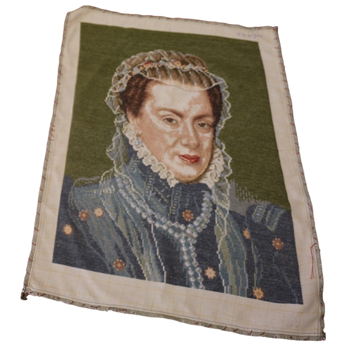 187 - Vintage Hand Made Tapestry of Historical Figure - Margarete of Parma