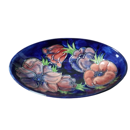 27 - Moorcroft Oval Dish, Large and Signed in Blue William Moorcroft, 23cm Long x 13.5cm Wide x 45cm Tall... 