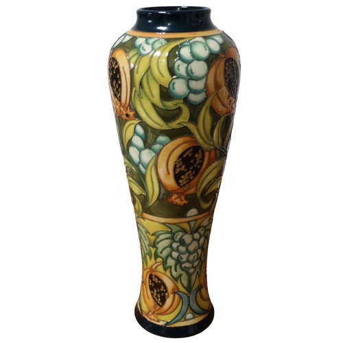 31 - Moorcroft Very Rare, Tall Vase, 37cm Tall, Pomegranate & Grapes, 2017, Marks to Base and Signed Febr... 