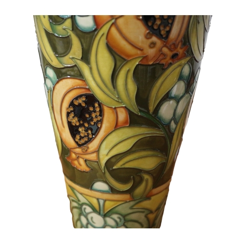 31 - Moorcroft Very Rare, Tall Vase, 37cm Tall, Pomegranate & Grapes, 2017, Marks to Base and Signed Febr... 