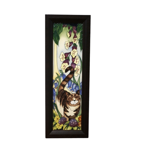 32 - Moorcroft Plaque 'Cat Nap' Design, 1st Quality, 40cm Tall x 14cm Wide, Signed to Back and Marked for... 